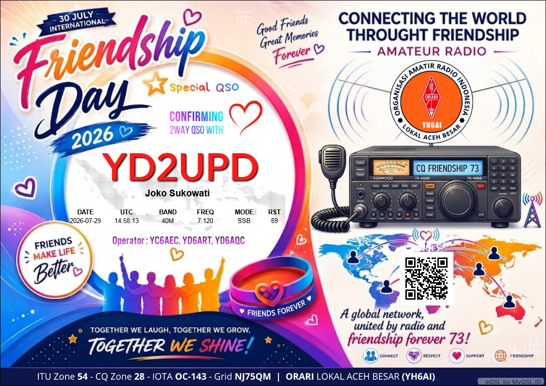 Friendship Day ORARI Aceh Besar YH6AI 29 Juli 2026